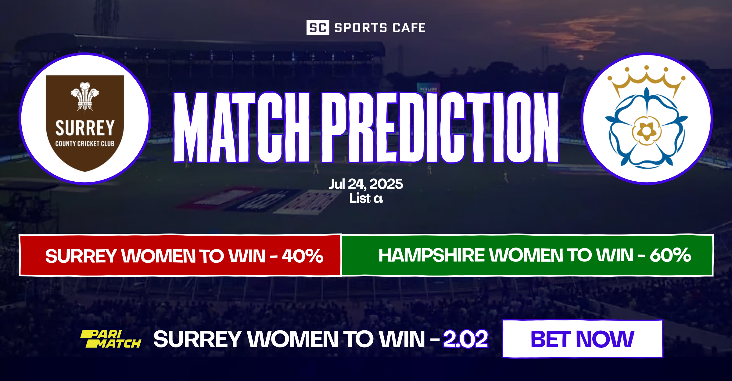 Hampshire Women vs Surrey Women match prediction.